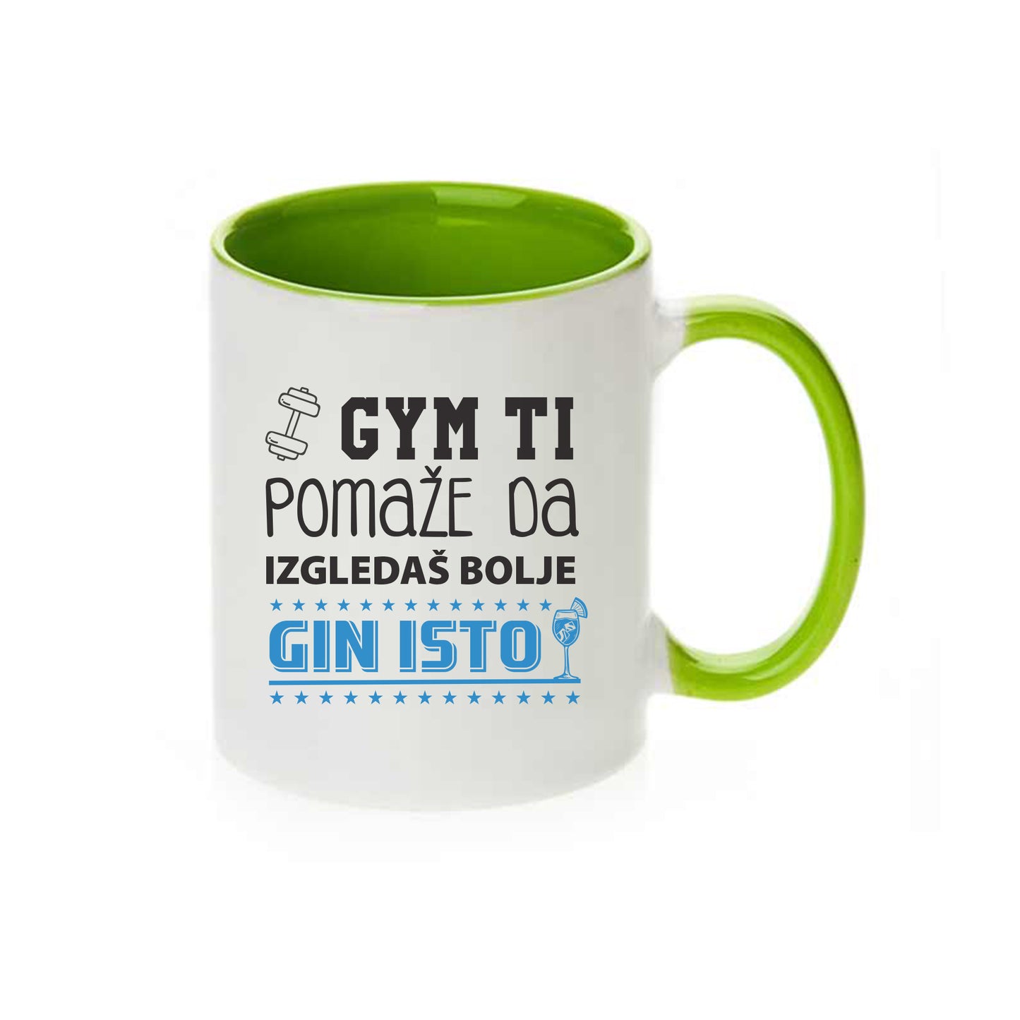 Gym ti pomaže da izgledaš bolje, Gin isto | Keramička šalica